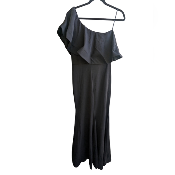 Lulu's So Amazed Black One Shoulder Maxi Dress - Picture 5 of 9